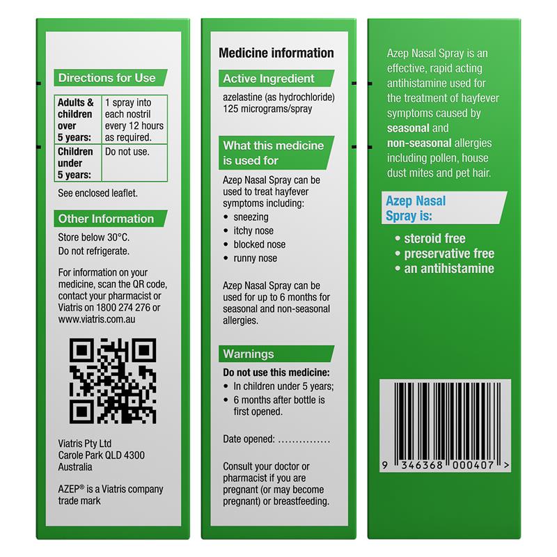 Azep Hayfever Relief Nasal Spray 5ml