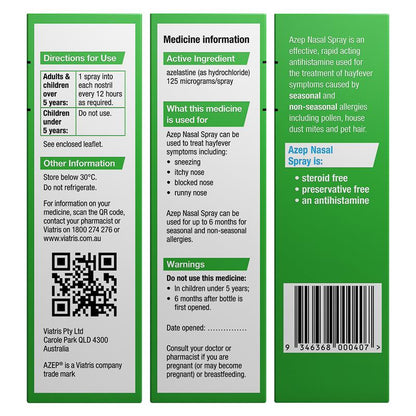Azep Hayfever Relief Nasal Spray 5ml