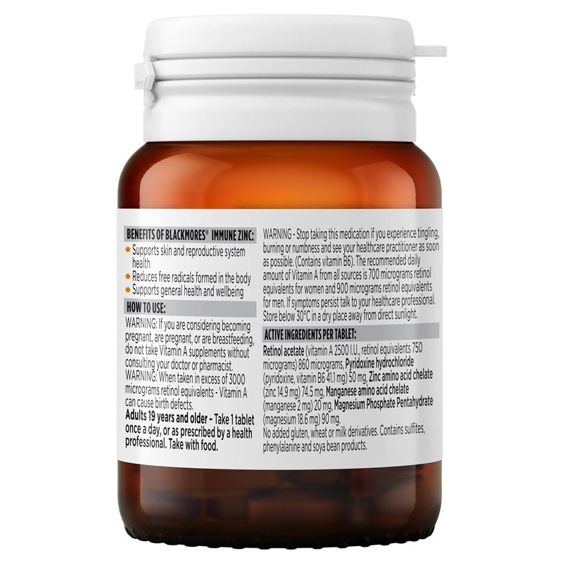 Blackmores Immune Zinc 60 Tablets