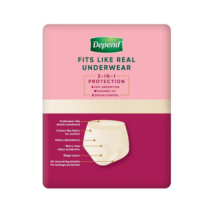 Depend Women Real Fit Underwear Large  8 Pack