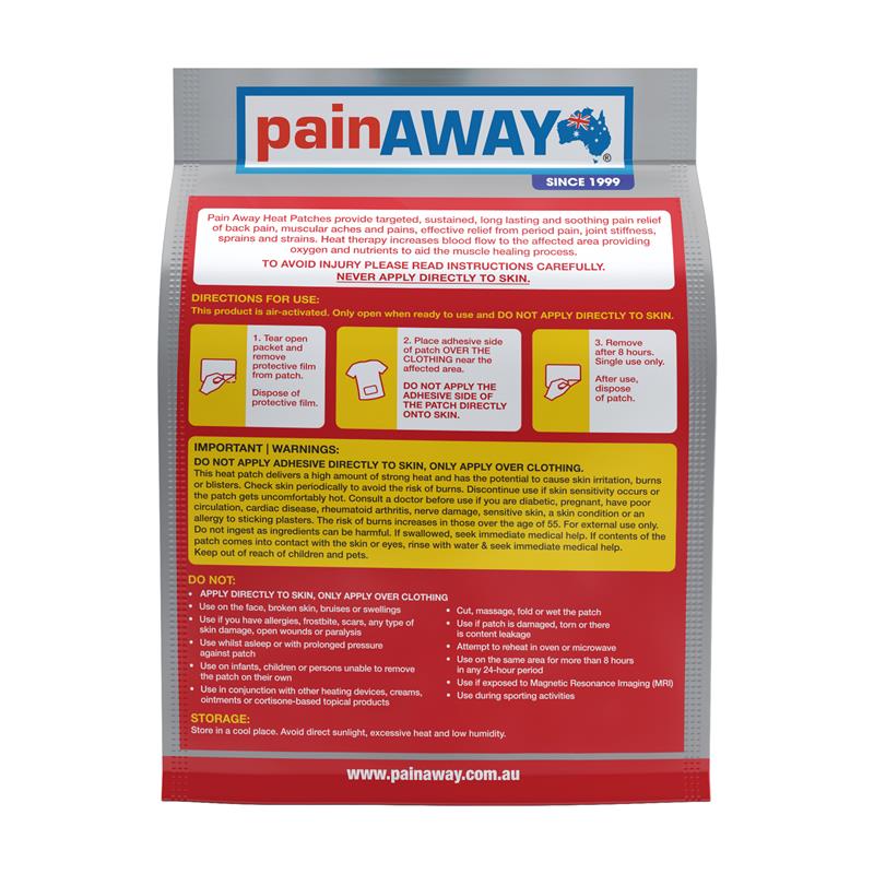 Pain Away Heat Patches Regular 5 Pack