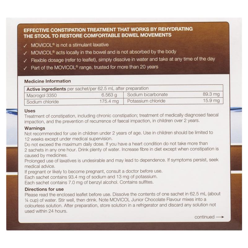 Movicol Junior Chocolate 30 Sachets - GimmeNow