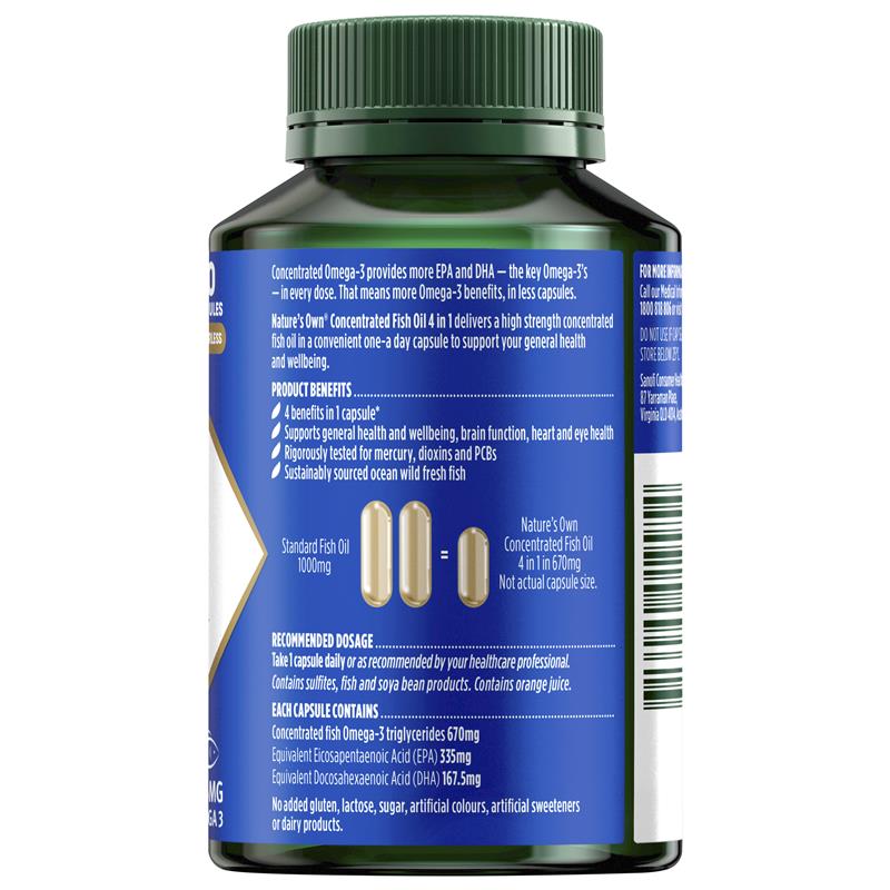 Nature's Own 4 In 1 Concentrated Fish Oil 90 Capsules