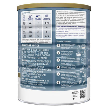 Alula Gold Lactose Intolerance Infant Formula 0-12 Months 900g