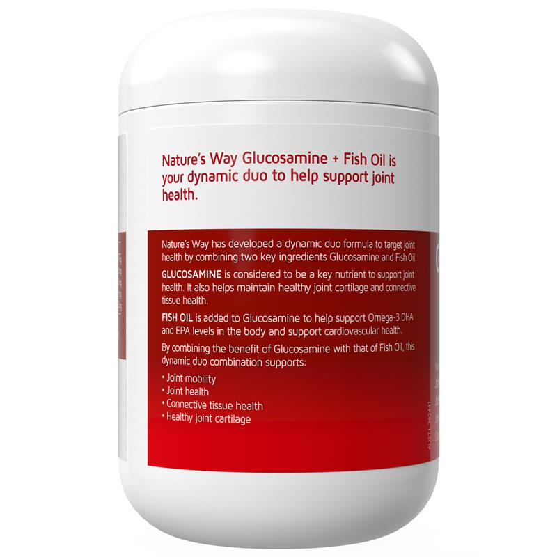 Nature's Way Glucosamine + Fish Oil 200 Soft Capsules