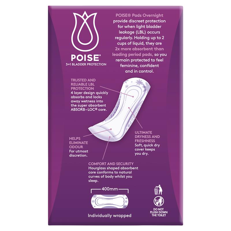 Poise Incontinence Pads Overnight 8 Pack