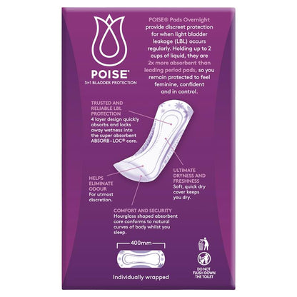 Poise Incontinence Pads Overnight 8 Pack