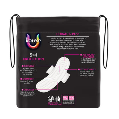 U by Kotex Ultrathin Pads Super with Wings 18 Pack