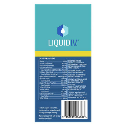 Liquid IV Hydration Lemon Lime 10 Sachets - GimmeNow
