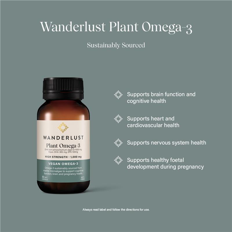 Wanderlust Plant Omega 3 60 Capsules NEW