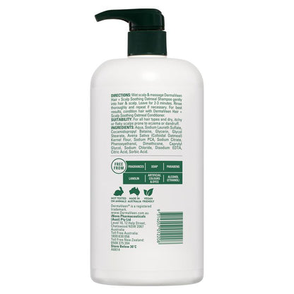 DermaVeen Oatmeal Shampoo for Dry, Flaky or Sensitive Scalps 1L