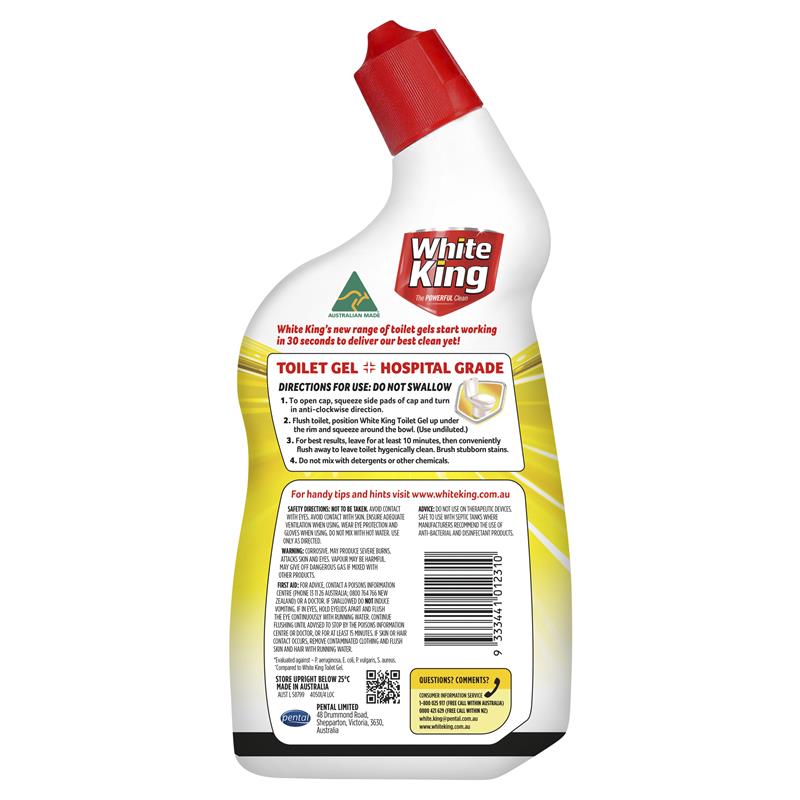 White King Toilet Gel With Stain Remover Lemon 700ml