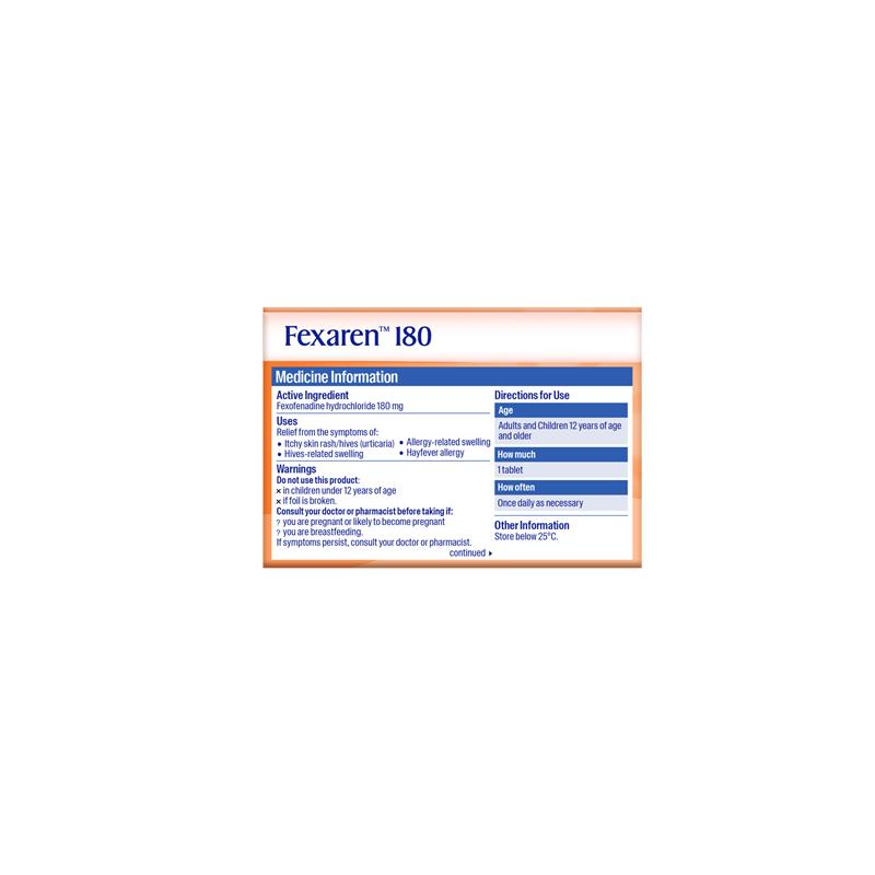 Fexaren 180mg 70 Tablets