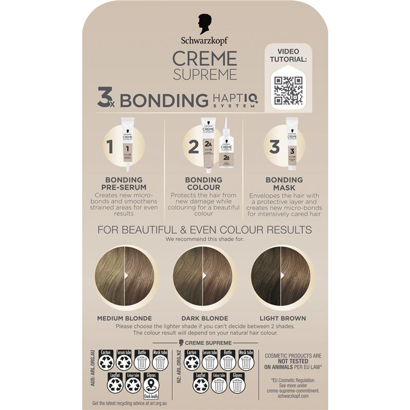 Schwarzkopf Creme Supreme Permanent Cool Ash Dark Blonde 7-16