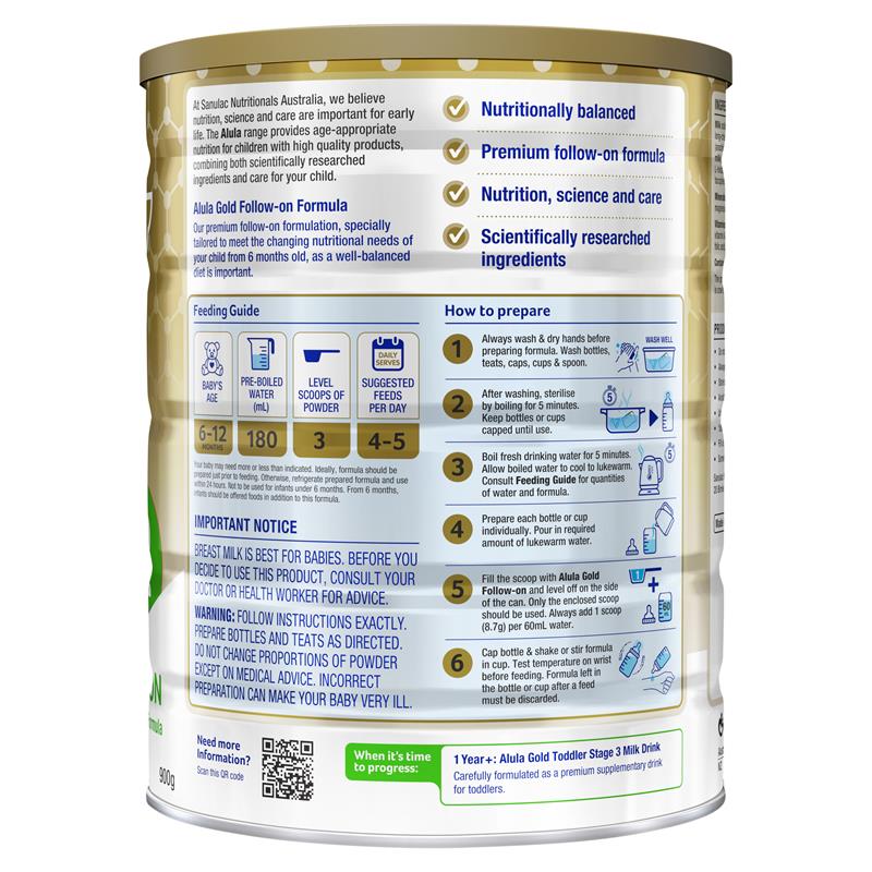 Alula Gold Stage 2 Follow-On Formula 6-12 Months 900g