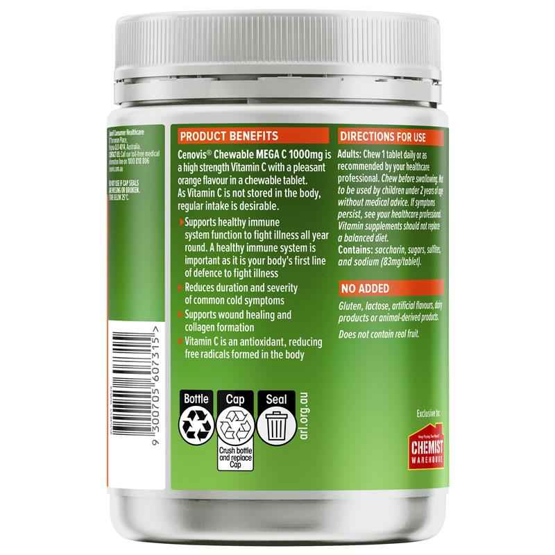 Cenovis Chewable Mega C 1000mg 300 Tablets Exclusive