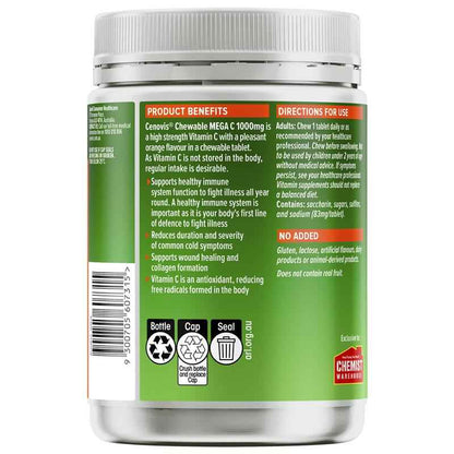 Cenovis Chewable Mega C 1000mg 300 Tablets Exclusive