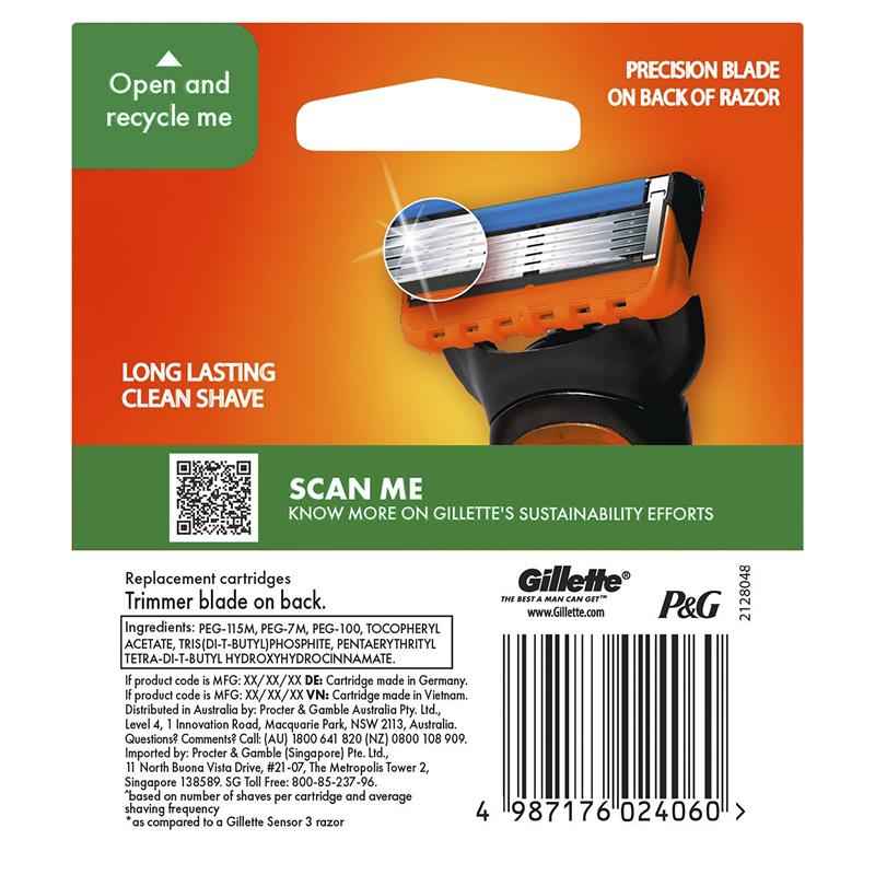 Gillette Fusion Manual Razor Blades 4 Pack