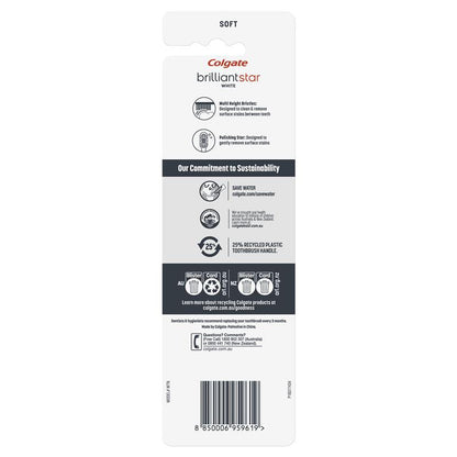 Colgate Toothbrush Brilliant Star White Soft 3 Pack