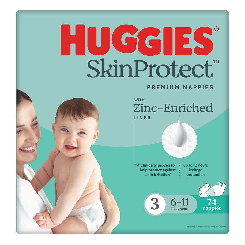 Huggies Skin Protect Nappies Size 3 (6-11 Kg)  74 Pack