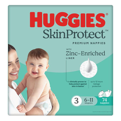 Huggies Skin Protect Nappies Size 3 (6-11 Kg)  74 Pack