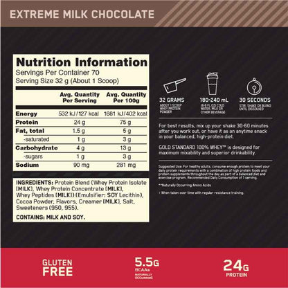 Optimum Nutrition Gold Standard 100% Whey Extreme Milk Chocolate 2.27kg