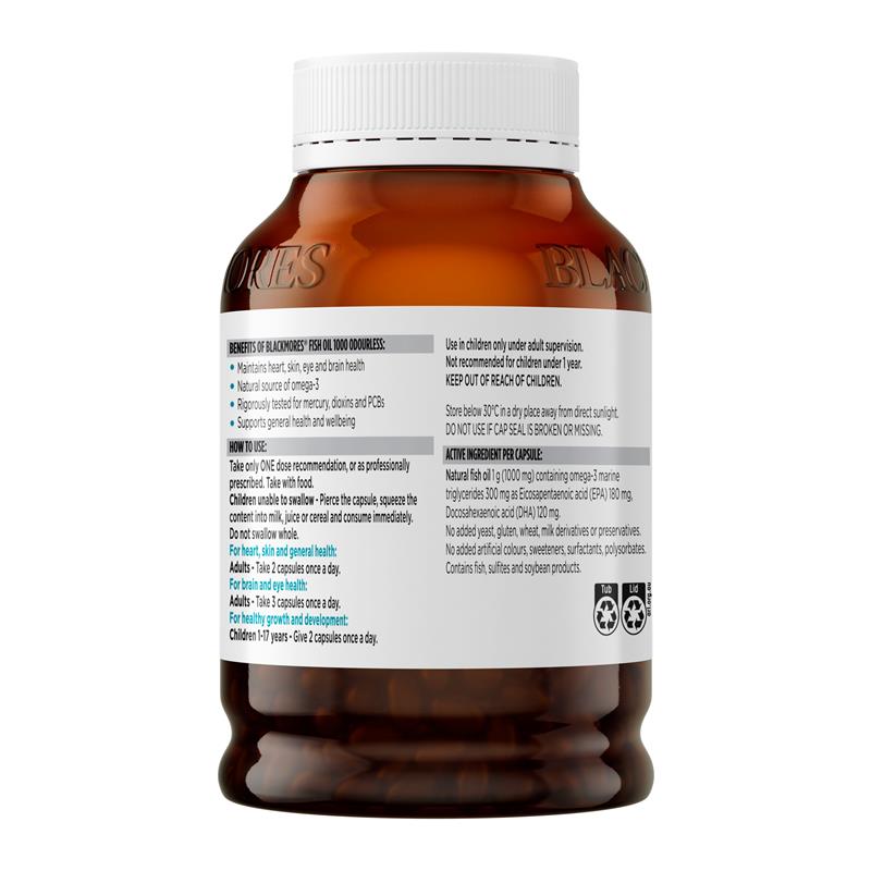 Blackmores Odourless Fish Oil 1000mg 400 Capsules