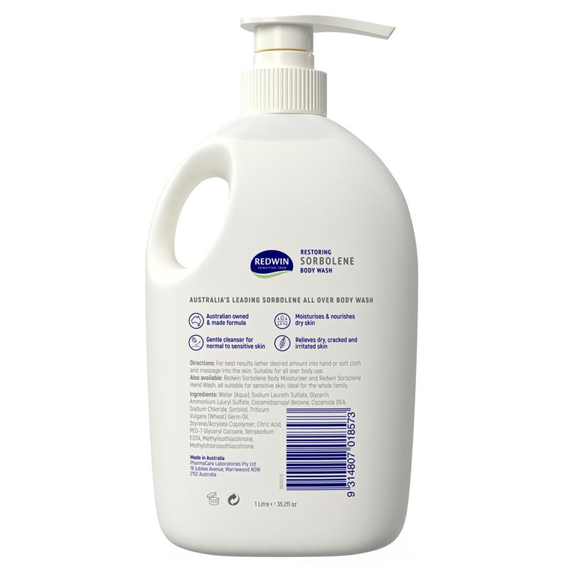 Redwin Sorbolene Body Wash with Vitamin E 1 Litre