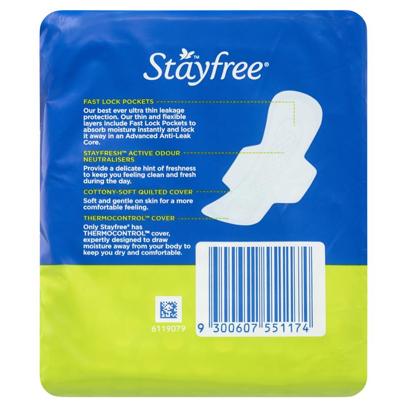 Stayfree Ultra Thin Regular Sanitary Pads With Wings 14 Pack