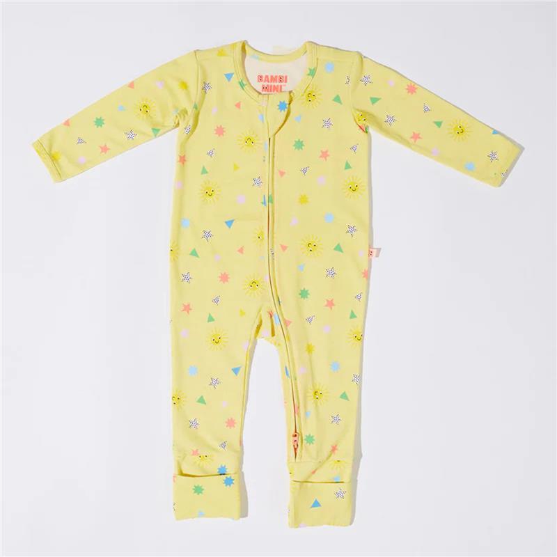 Bambi Mini Co. Wrigglesuit 6-12 Months (with Grippy Feet) Elfin Yellow