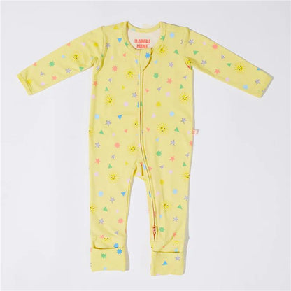 Bambi Mini Co. Wrigglesuit 6-12 Months (with Grippy Feet) Elfin Yellow