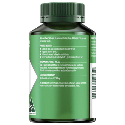 Nature's Own Vitamin B3 500mg 120 Tablets - GimmeNow