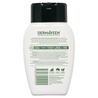 DermaVeen Extra Hydration Gentle Soap-Free Wash for Extra Dry, Itchy & Sensitive Skin 250mL
