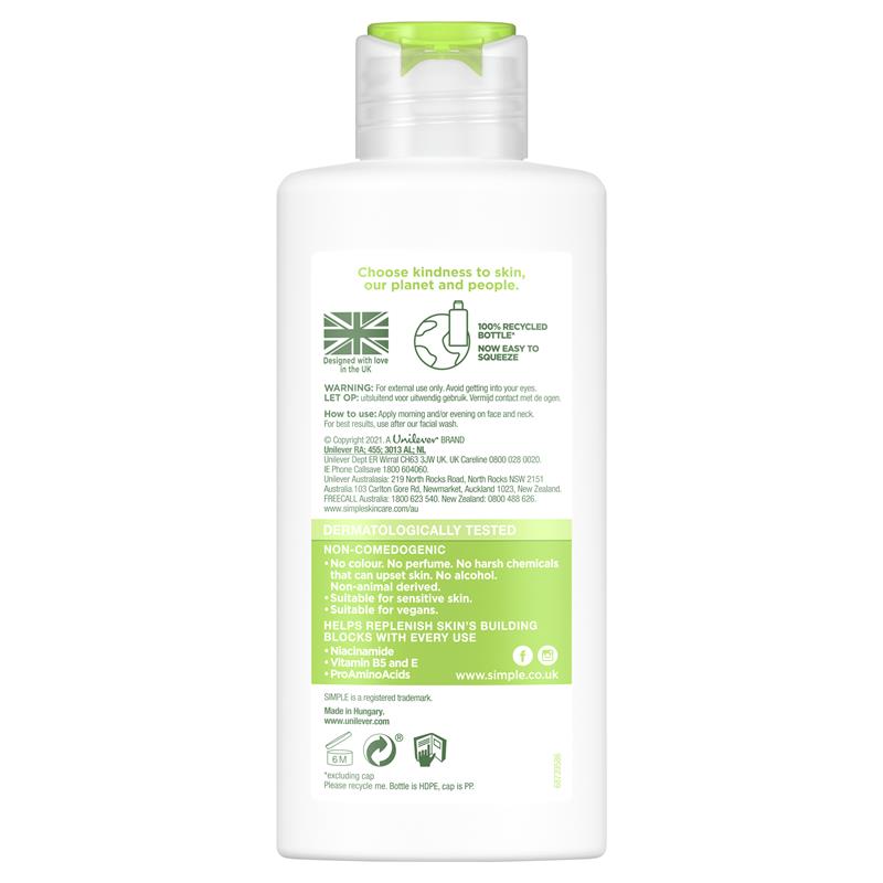 Simple Kind To Skin Light Moisturiser Hydrating 125ml