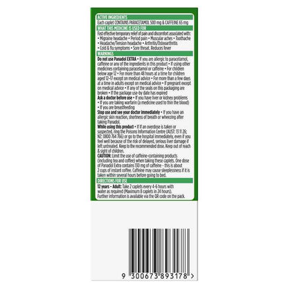 Panadol Extra Paracetamol Pain Relief 16 Caplets