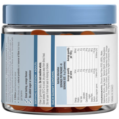 Swisse Adult Probiotic + Prebiotic Gummies 90 Pack