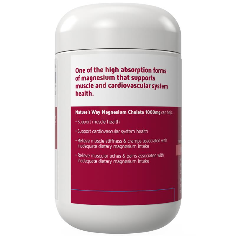 Nature's Way Magnesium Chelate 1000mg 100 Tablets