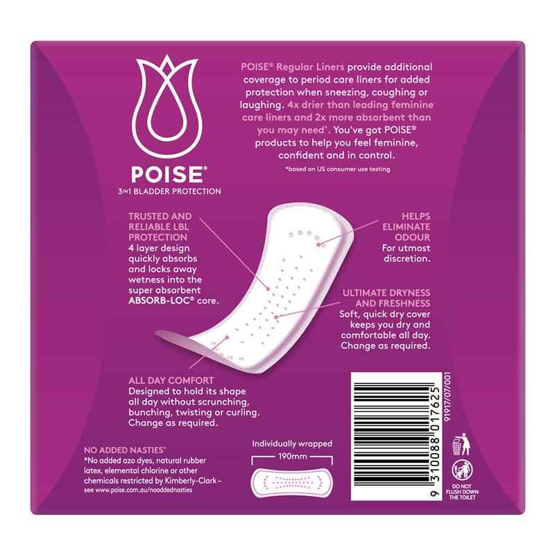 Poise Liner Regular Bulk 52 Pack