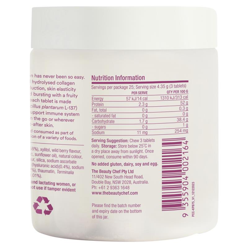 The Beauty Chef Plumpers Kakadu Plum Collagen Peptides 75 Chewable Tablets - GimmeNow