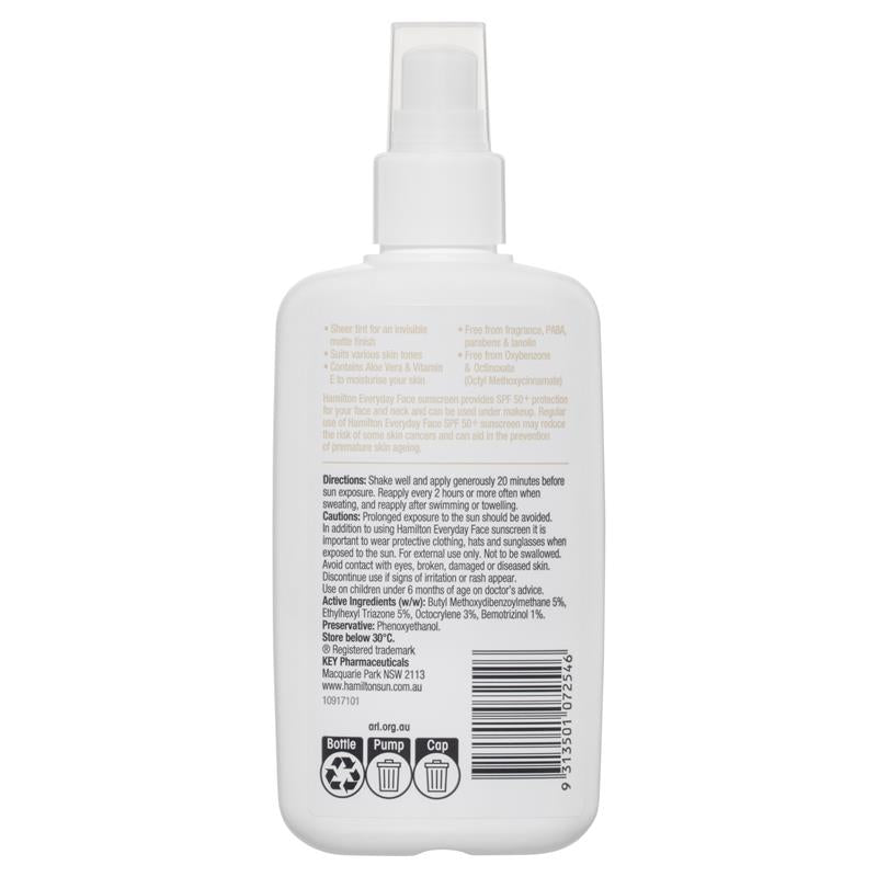 Hamilton SPF 50+ Everyday Face 200ml