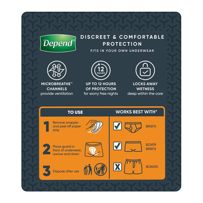 Depend Men Incontinence Guards Level 3 10 Pack