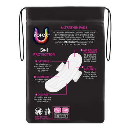 U by Kotex Ultrathin Pads Super with Wings 12 Pack