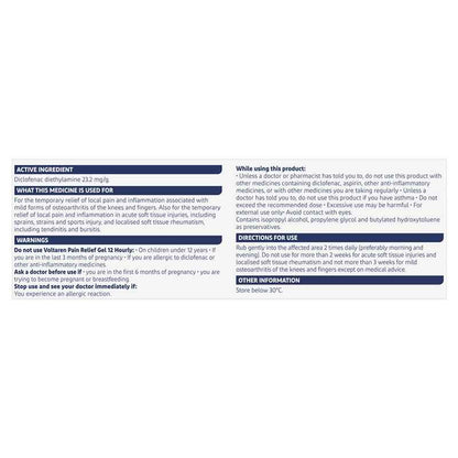 Voltaren Pain Relief Gel 12 Hourly 100g