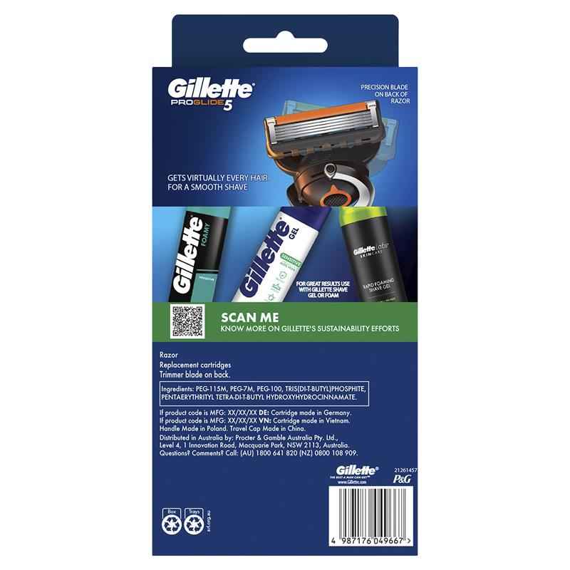 Gillette Proglide Manual Razor + 4 Blade Refills Starter Kit