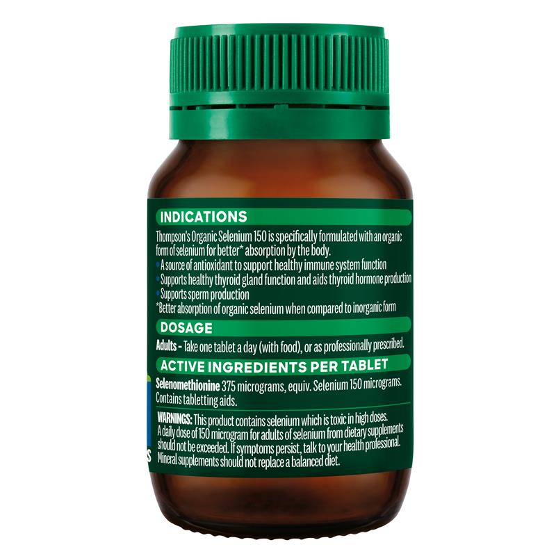 Thompson's Organic Selenium 150 60 Tablets