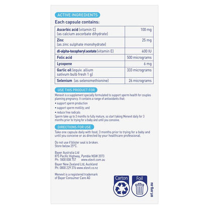 Menevit Pre-Conception Sperm Health 30 Capsules