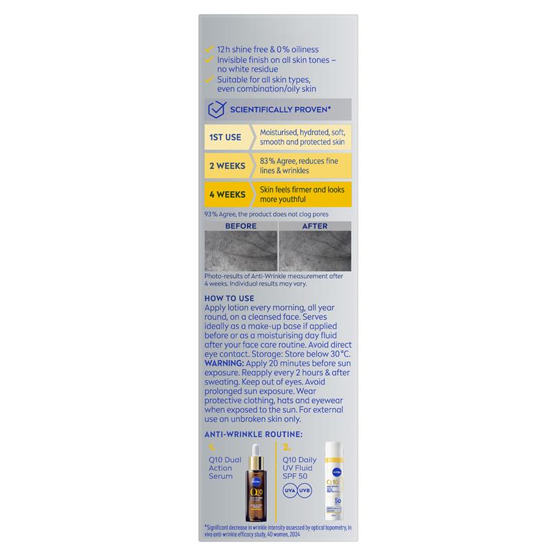 NIVEA Q10 Anti-Wrinkle Expert Daily UV Fluid SPF50 40ml