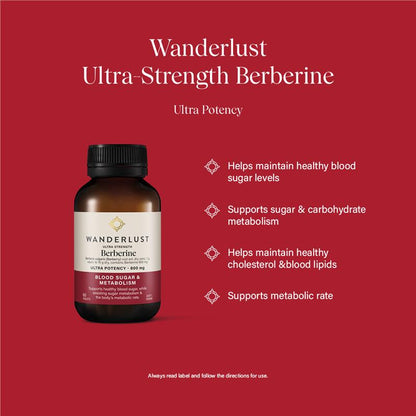 Wanderlust Ultra Strength Berberine 800mg 60 Tablets