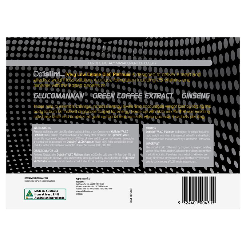 Optislim VLCD Platinum Vanilla Shake 21x25g Sachets