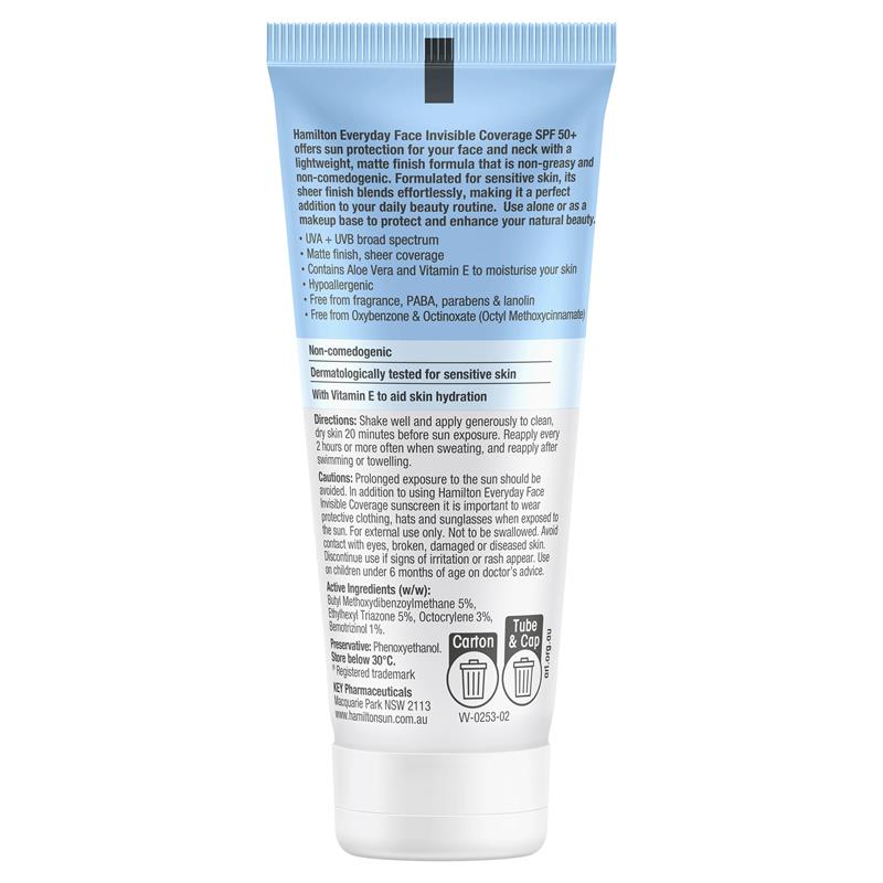 Hamilton SPF 50+ Everyday Face Cream 75g
